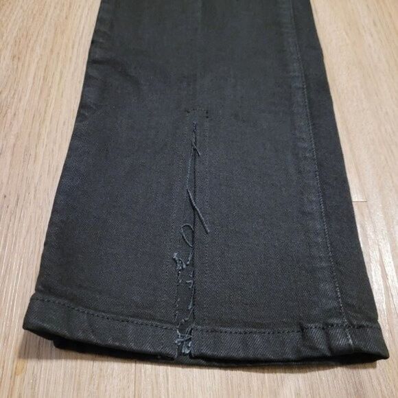 Frame Cut Off Raw Waist Slit Hem Mini Boot Jeans Women's 26 Black Grunge - Picture 5 of 12